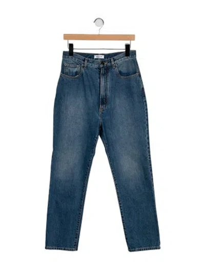 Pre-owned Alaïa High-rise Straight Leg Jeans In Blue