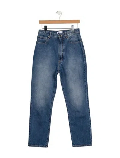 Pre-owned Alaïa High-rise Straight Leg Jeans In Blue
