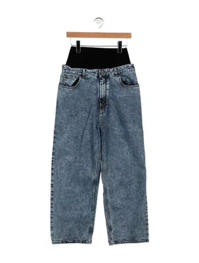 Pre-owned Alaïa High-rise Straight Leg Jeans In Blue
