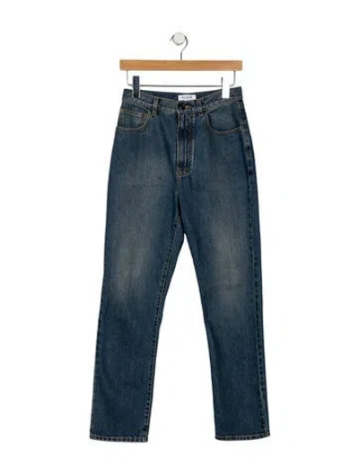 Pre-owned Alaïa High-rise Straight Leg Jeans In Blue