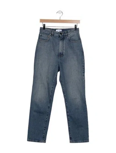 Pre-owned Alaïa High-rise Straight Leg Jeans In Blue