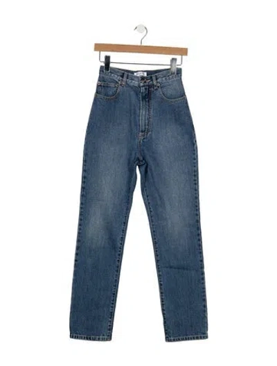 Pre-owned Alaïa High-rise Straight Leg Jeans In Blue