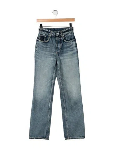 Pre-owned Alaïa High-rise Straight Leg Jeans In Blue