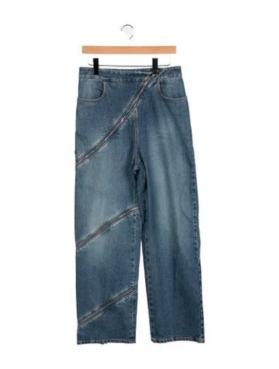 Pre-owned Alaïa High-rise Straight Leg Jeans In Blue