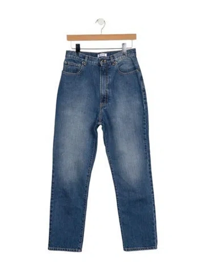 Pre-owned Alaïa High-rise Straight Leg Jeans In Blue