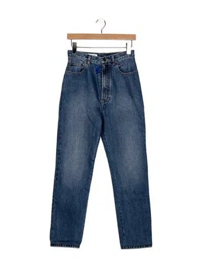 Pre-owned Alaïa High-rise Straight Leg Jeans In Blue