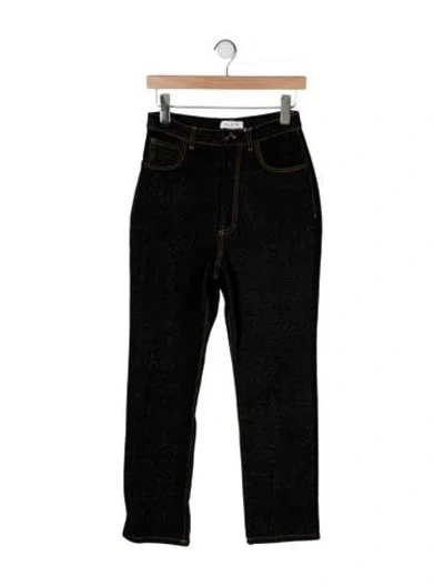 Pre-owned Alaïa High-rise Straight Leg Jeans W/ Tags In Black