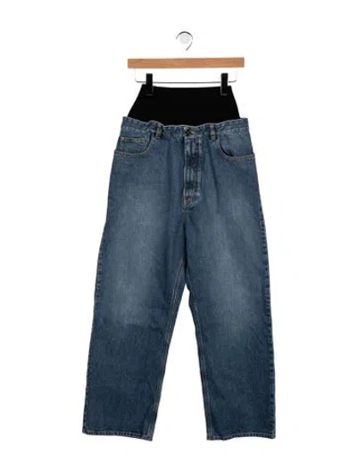 Pre-owned Alaïa High-rise Straight Leg Jeans In White