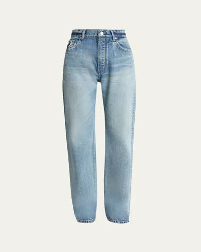 Alaïa High-rise Straight-leg Denim Pants In Blue