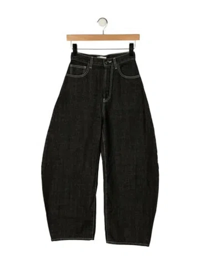 Pre-owned Alaïa High-rise Wide Leg Jeans In Black