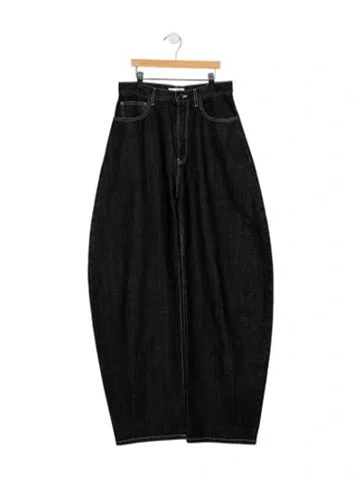 Pre-owned Alaïa High-rise Wide Leg Jeans In Black