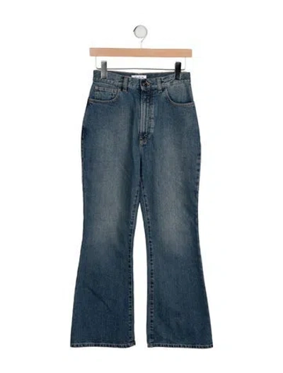 Pre-owned Alaïa High-rise Wide Leg Jeans In Blue