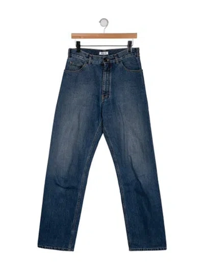 Pre-owned Alaïa High-rise Wide Leg Jeans In Blue