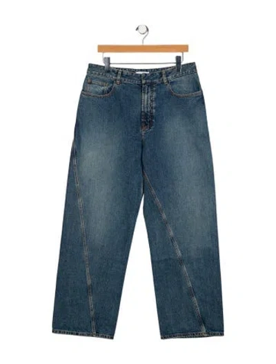 Pre-owned Alaïa High-rise Wide Leg Jeans In Blue