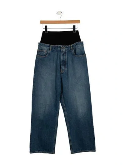 Pre-owned Alaïa High-rise Wide Leg Jeans In Blue