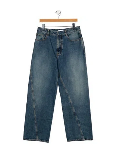 Pre-owned Alaïa High-rise Wide Leg Jeans In Blue
