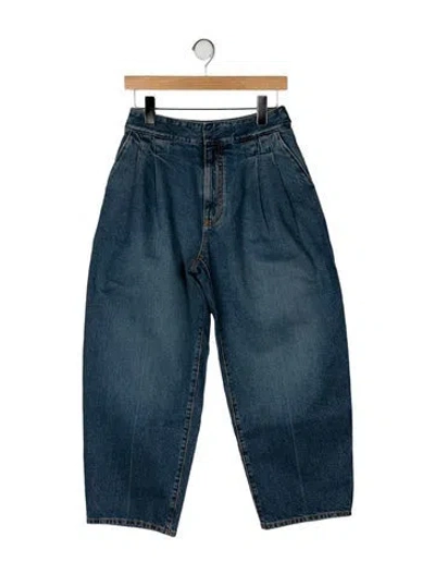 Pre-owned Alaïa High-rise Wide Leg Jeans In Blue