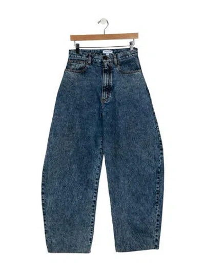Pre-owned Alaïa High-rise Wide Leg Jeans In Blue