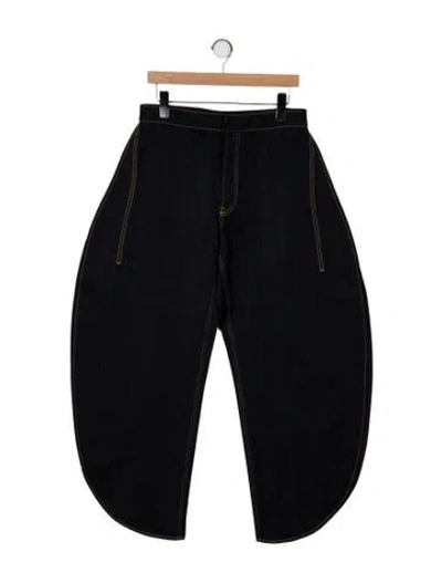 Pre-owned Alaïa High-rise Wide Leg Jeans In Blue