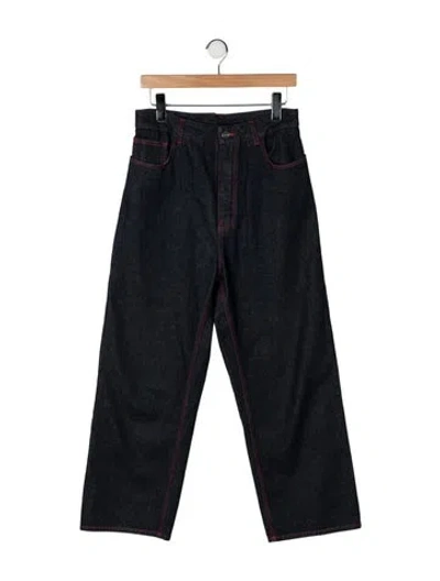 Pre-owned Alaïa High-rise Wide Leg Jeans In Blue