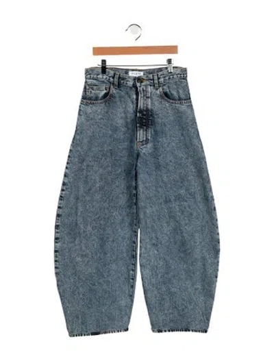 Pre-owned Alaïa High-rise Wide Leg Jeans In Blue