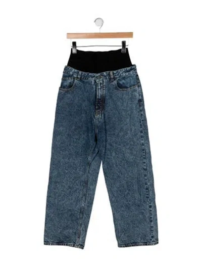 Pre-owned Alaïa High-rise Wide Leg Jeans In Blue