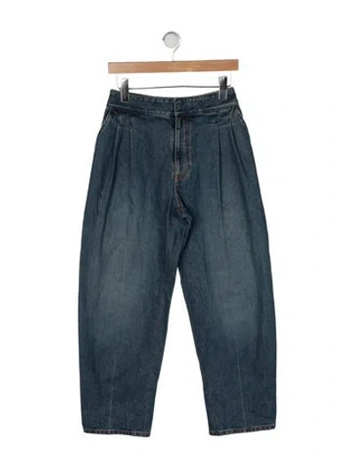 Pre-owned Alaïa High-rise Wide Leg Jeans In Blue