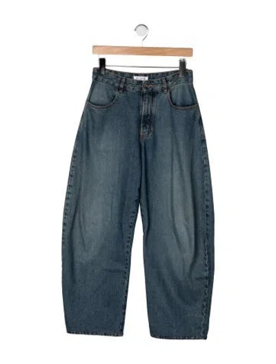 Pre-owned Alaïa High-rise Wide Leg Jeans In Blue