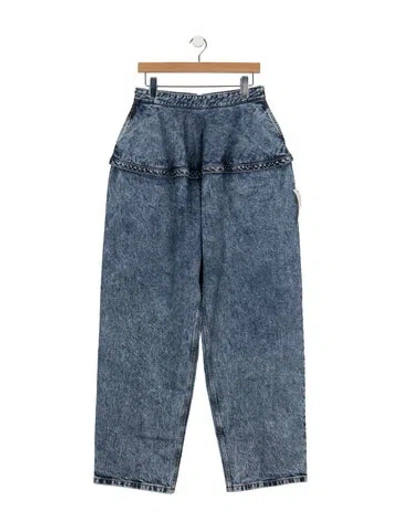 Pre-owned Alaïa High-rise Wide Leg Jeans In Blue