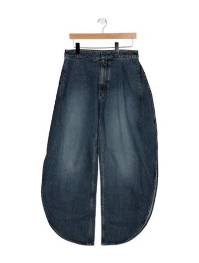 Pre-owned Alaïa High-rise Wide Leg Jeans In Blue