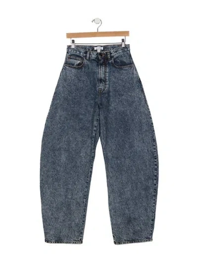 Pre-owned Alaïa High-rise Wide Leg Jeans In Blue
