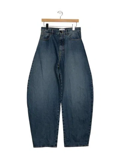 Pre-owned Alaïa High-rise Wide Leg Jeans In Blue