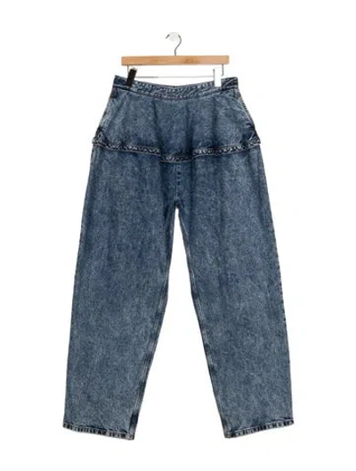 Pre-owned Alaïa High-rise Wide Leg Jeans In Blue