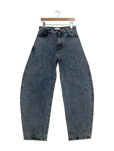 Pre-owned Alaïa High-rise Wide Leg Jeans In Blue