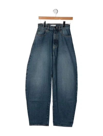 Pre-owned Alaïa High-rise Wide Leg Jeans In Blue