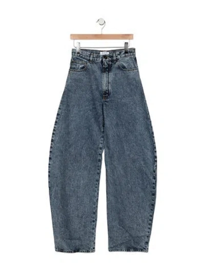 Pre-owned Alaïa High-rise Wide Leg Jeans In White