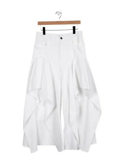 Pre-owned Alaïa High-rise Wide Leg Jeans In White
