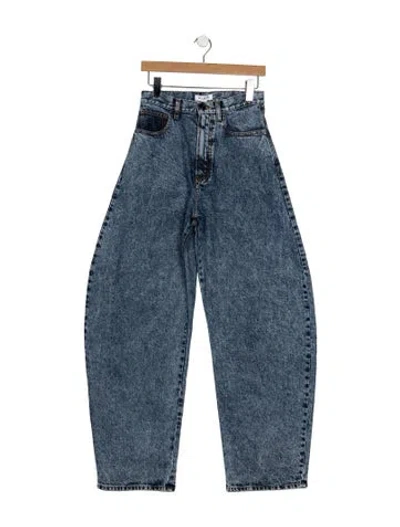 Pre-owned Alaïa High-rise Wide Leg Jeans In White