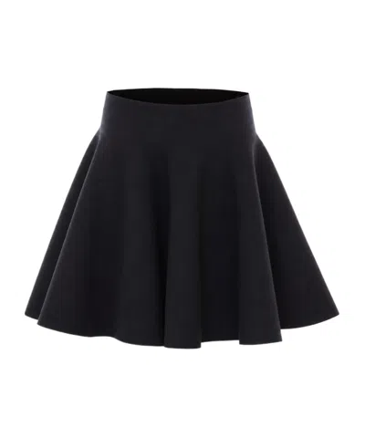 Alaïa High-waist Mini Knitted Skirt In Blue