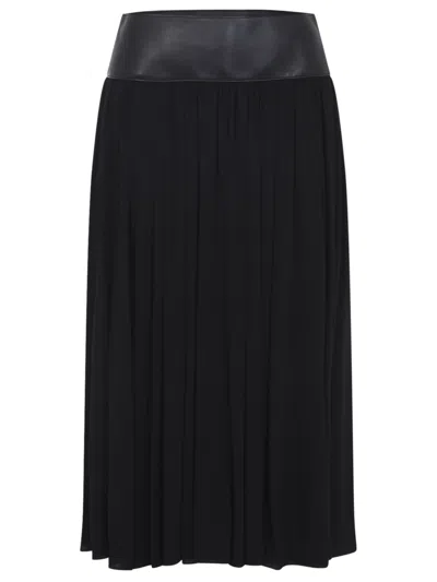 Alaïa Alaia High-waist Pleated Midi Skirt In Black