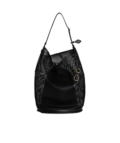 Alaïa Hip Large Bucket Bag In Leather Net In Pattern