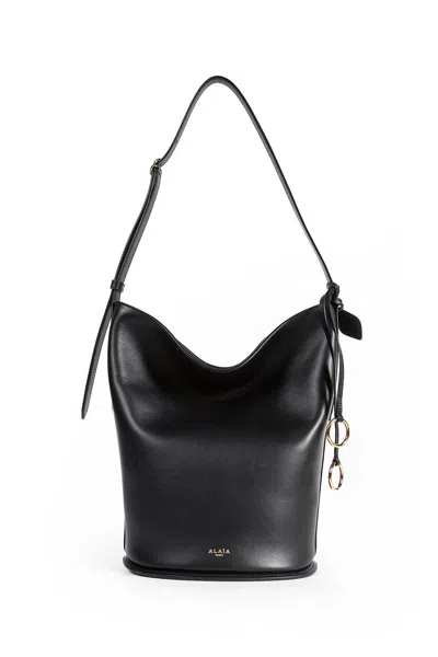Alaïa Hip Small Buckt Bag In Black