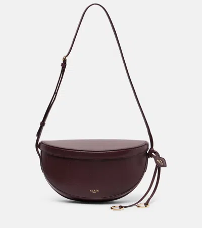 Alaïa Hip Small Leather Shoulder Bag In Burgundy