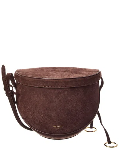 Alaïa Hip Suede Shoulder Bag In Brown
