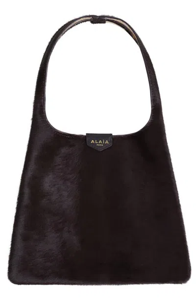 Alaïa Hobo S Calf Hair Shoulder Bag In Brown
