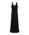 Alaïa Open-knit Maxi Dress In Black