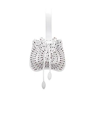 Alaïa Hollowed Out Handbag In White