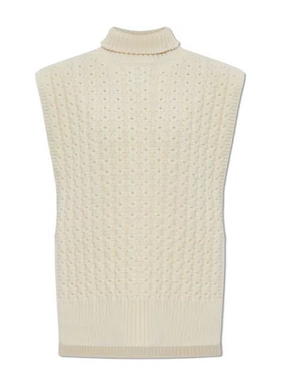 Alaïa High-necked Cloak In White