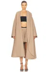 Alaïa Womens Hooded Belted Wool And Cashmere Cape Camel In Neutral