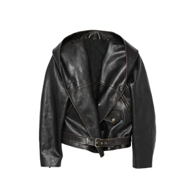 Alaïa Hooded Belted Jacket In Black